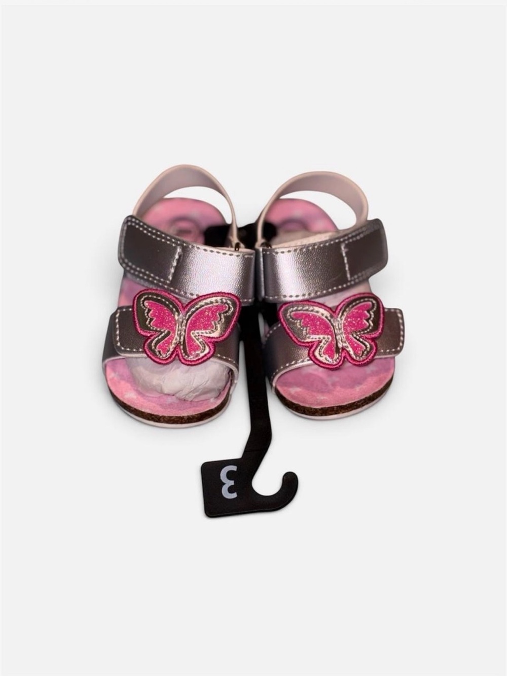 wonder nation Metallic Pink Butterfly Sandals